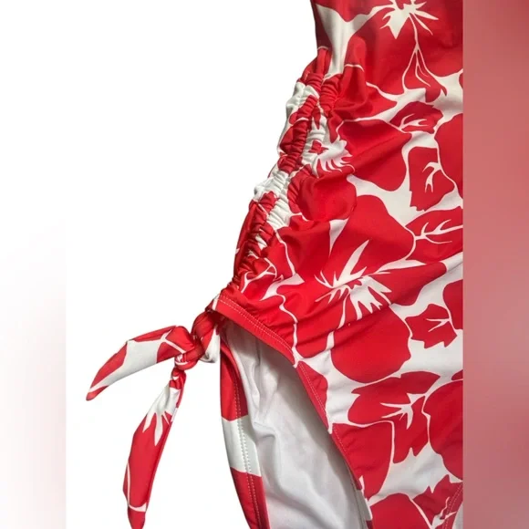 VINCE CAMUTO hibiscus flower one shoulder one piece swimsuit size 10 NWT - Picture 6 of 10